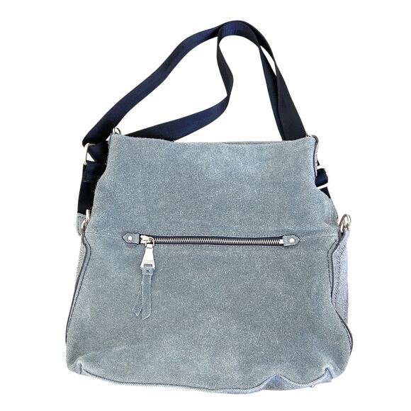Aimee Kestenberg Denim Flap Slouchy Crossbody - Picture 1 of 8